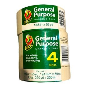 Duck Generally Purpose Masking Tape, 5 Rolls NWT